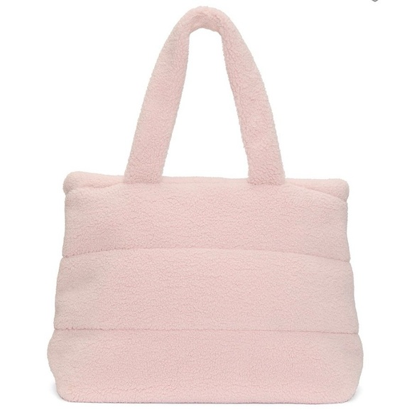 🩷NWT💕PINK Victoria’s Secret Cozy Pink Cozy Teddy Plush Tote Bag - Picture 3 of 5